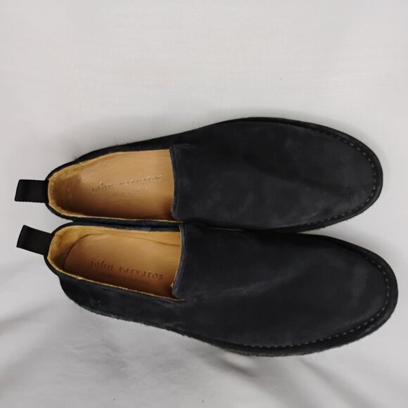 John Varvatos Loafers Men Suede Slip On Charcoal Black Casual Luxury Comfort 9.5 main image 4
